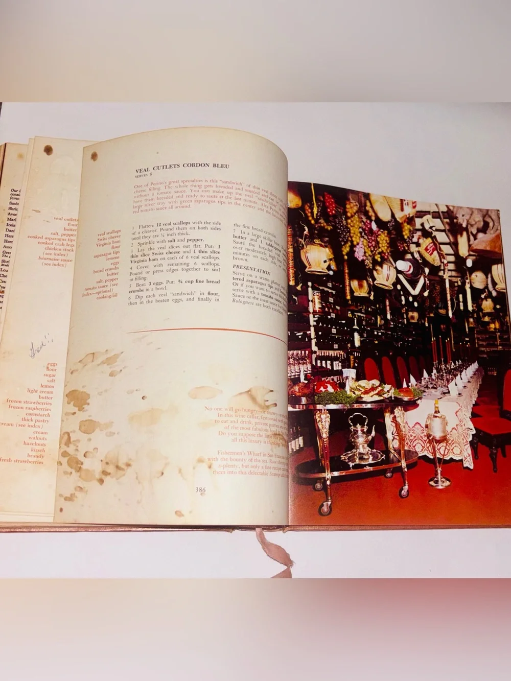 Vincent Price MCM collectible cookbook -  travel elite restaurants’ menus &more